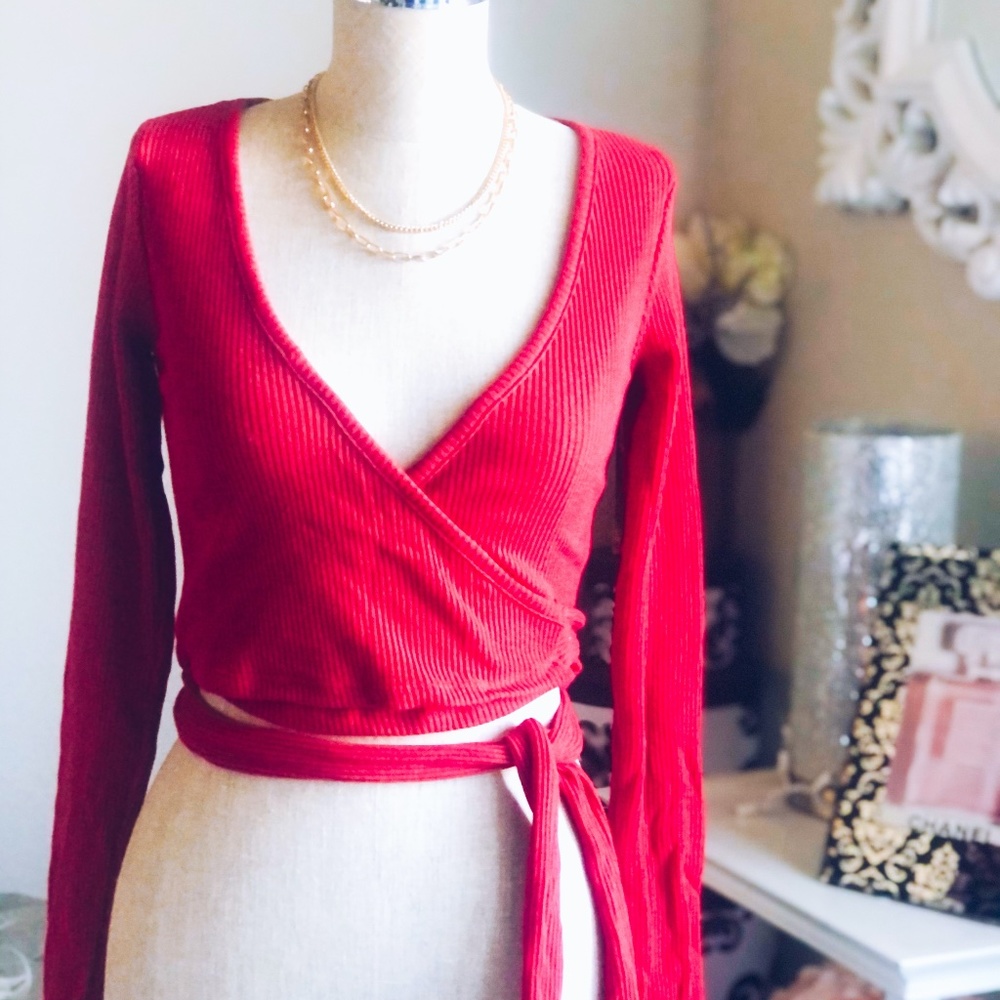 Fiona Long Sleeve Top (Red)